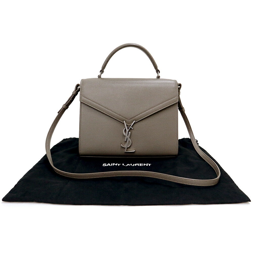 SAINT LAURENT PARIS Cassandra Top Handle Crossbody Crocodile Greige - Picture 2 of 10